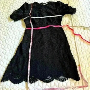Lark & Ro‎ Women's Dress Size 8 Lace Crewneck  Back Zip Black